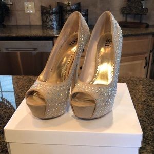 Nude high heel shoes